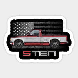 USA Maroon N Silver Sticker